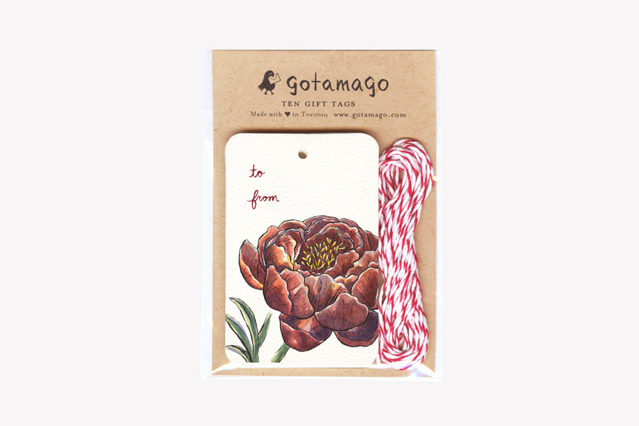 GOTAMAGO Gift Tag Set (10-pc) - Peonies
