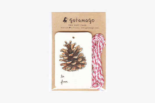 GOTAMAGO Gift Tag Set (10-pc) - Pinecone
