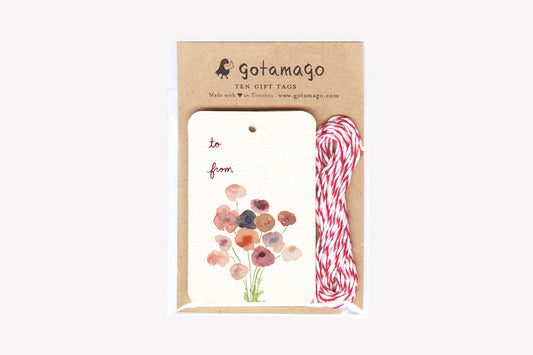 GOTAMAGO Gift Tag Set (10-pc) - Poppies