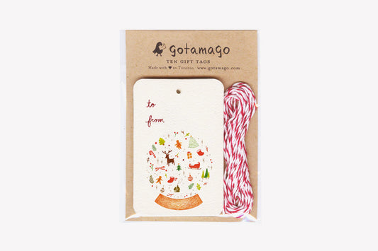 GOTAMAGO Gift Tag Set (10-pc) - Snow Globe