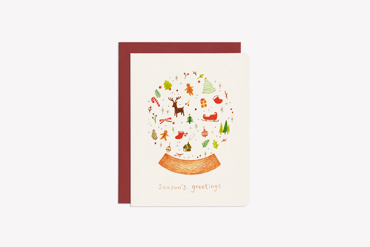 GOTAMAGO Greeting Card - Season's Greetings (Snow Globe)