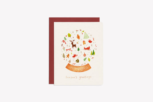 GOTAMAGO Greeting Card - Season's Greetings (Snow Globe)