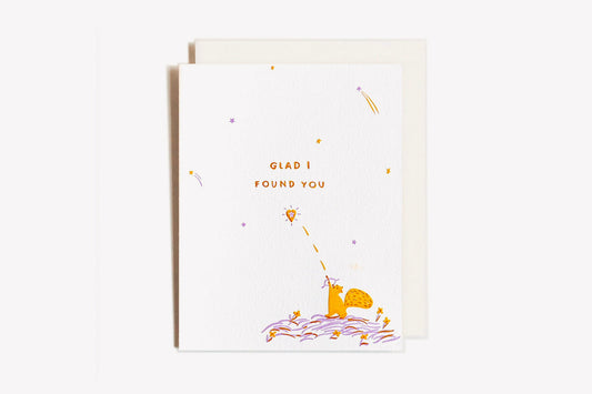 HOMEWORK LETTERPRESS Greeting Card - Glad I Found You (Squirrel)