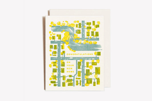 HOMEWORK LETTERPRESS Greeting Card - Congratulations On Your New Home